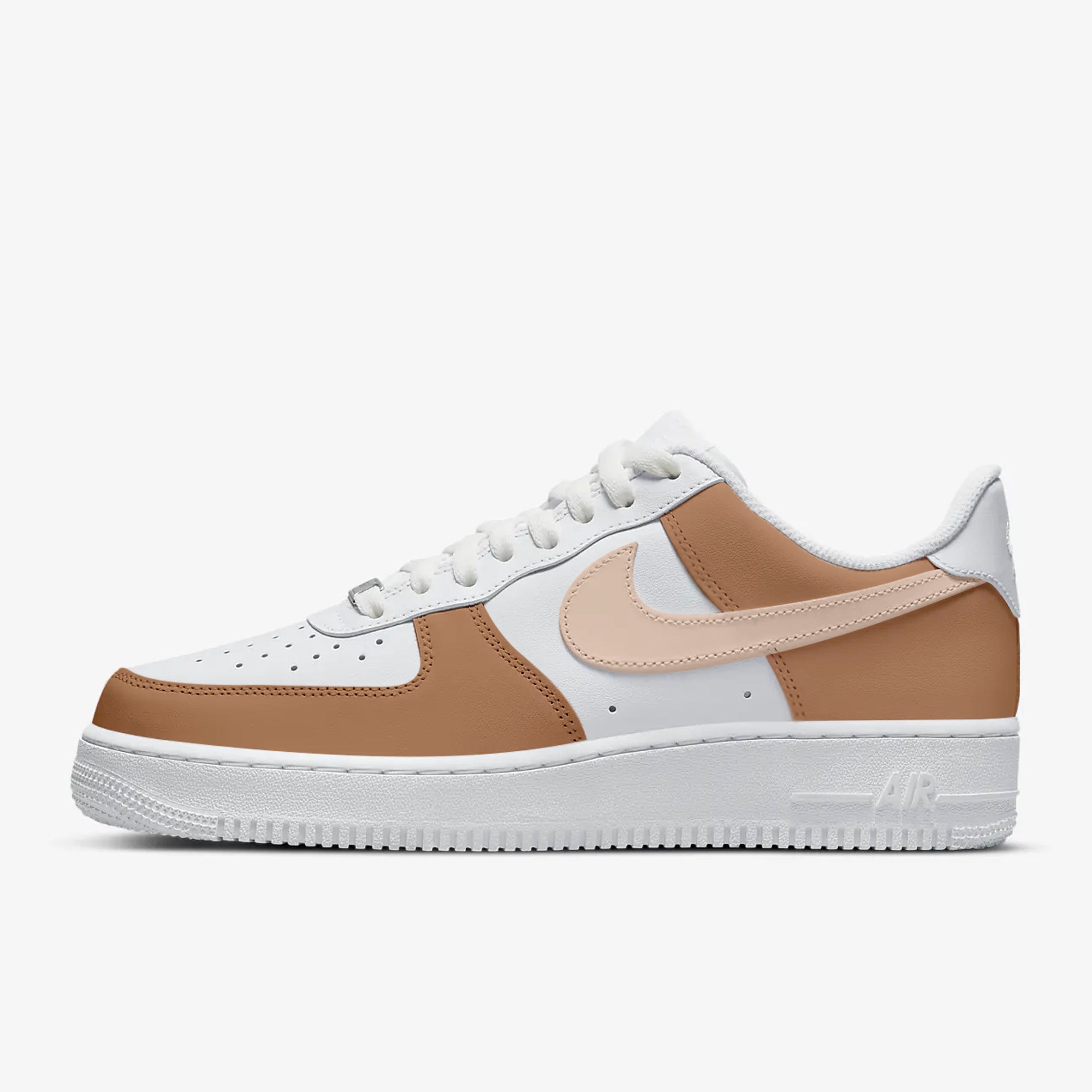 Mocha Beige Custom Air Force 1 Sneakers. Low, Mid & High Top Low / 4.5 Y / 6 W