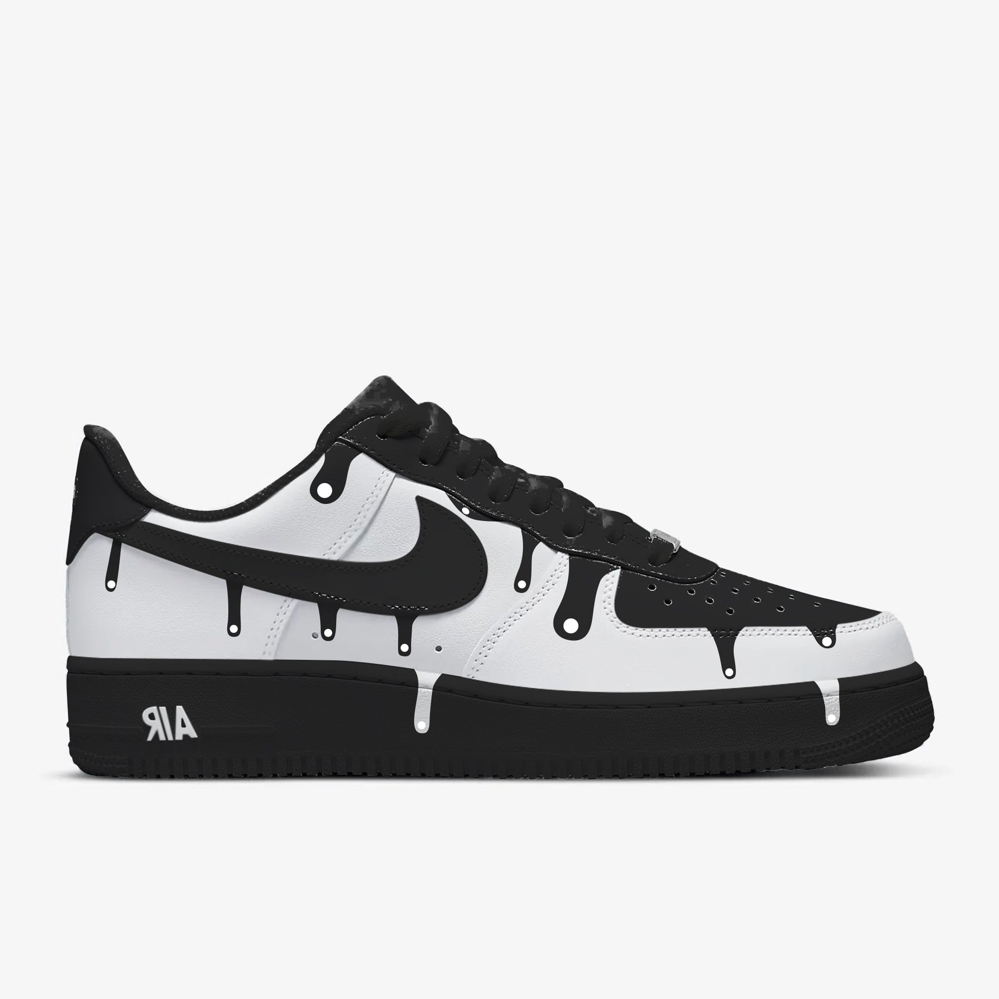 Nike Air Force 1 Custom Low Cartoon Shoes White Black Gray Outline Mens Womens