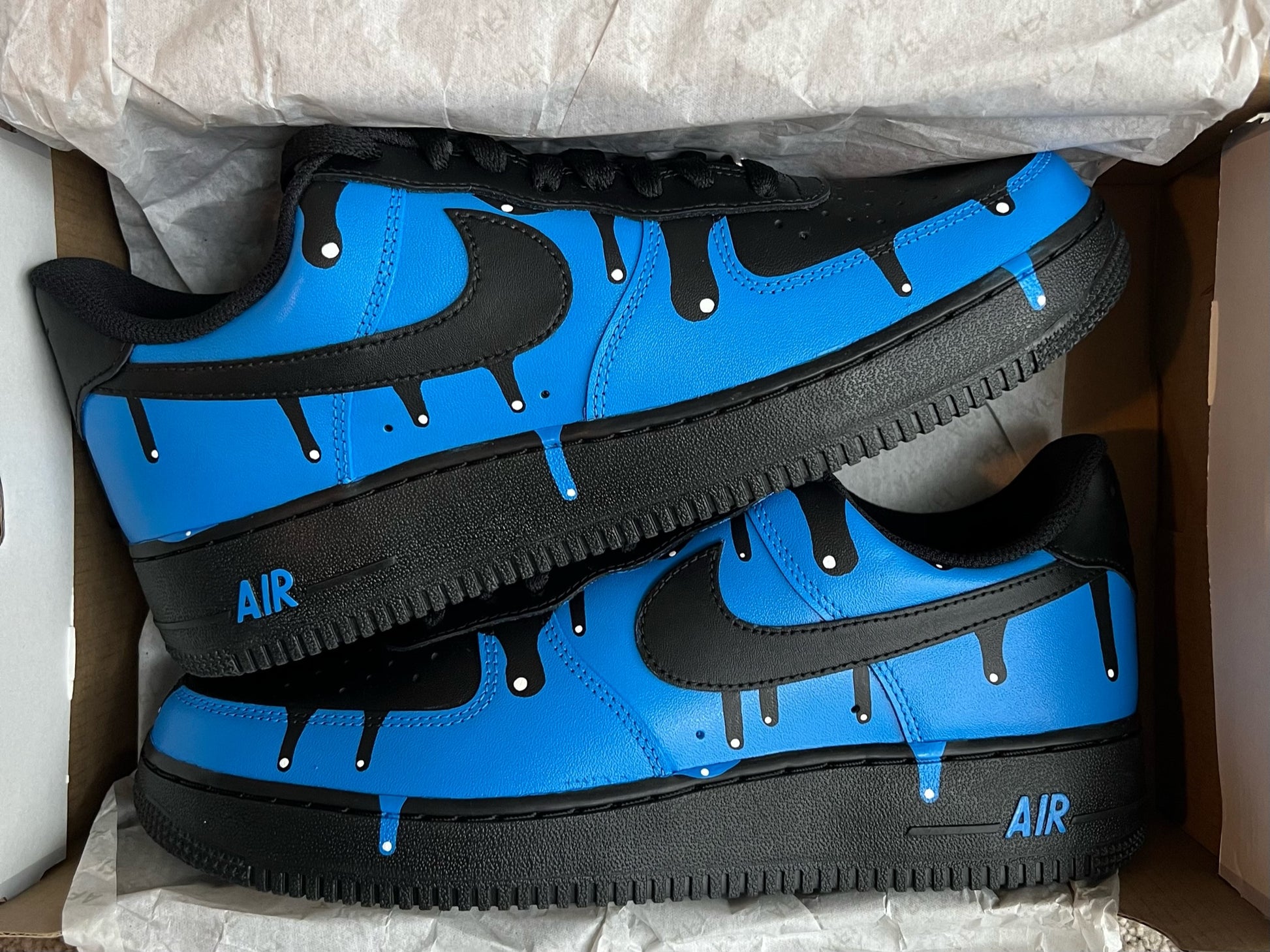 Black Drip Custom Air Force 1 Sneakers 